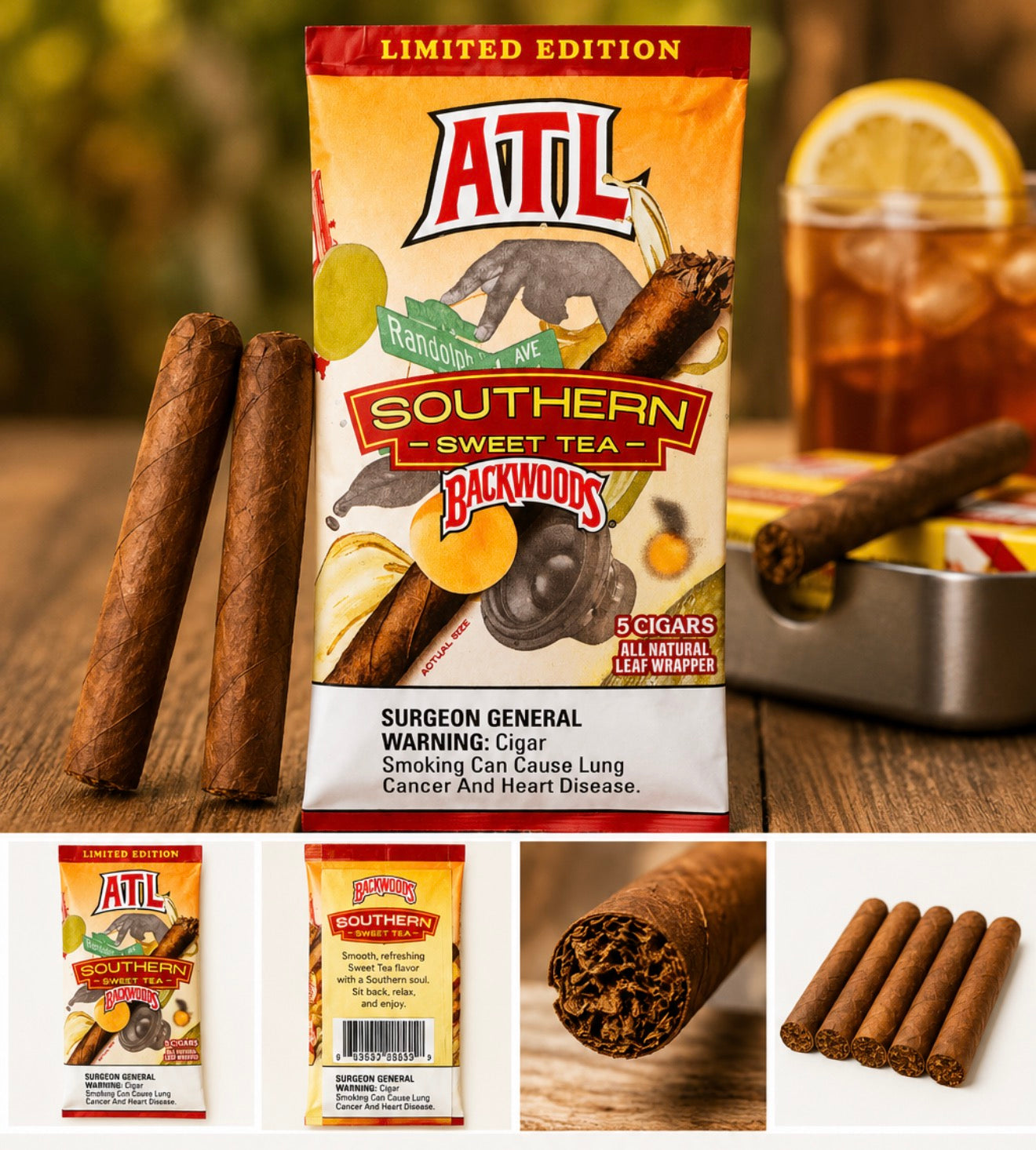 BACKWOODS ATL SOUTHERN SWEET TEA 
LIMITED EDITION - 5 CIGARS