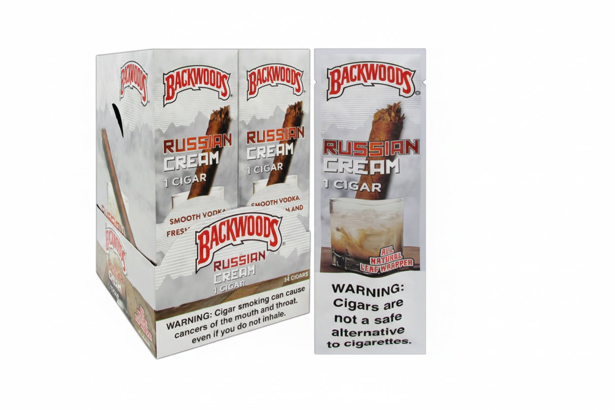 Backwoods Russian Cream cigar  single packaging on a white background